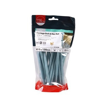 M10x130mm Bolt & Nut (20)