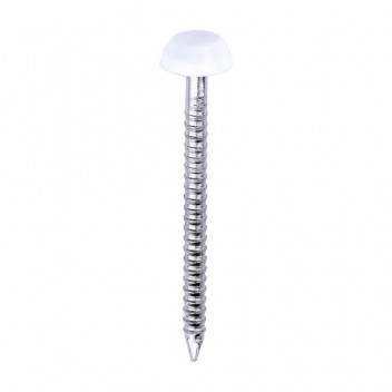 Polymer Headed Pins - A4 Stainless Steel - White 30mm