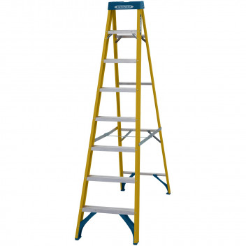 Werner 8 Tread Fibreglass Heavy Duty Trade Stepladder