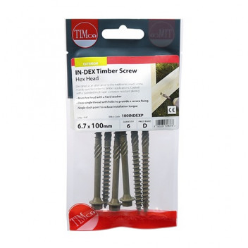 6.7 x 100mm HEX Timber Screw (6)