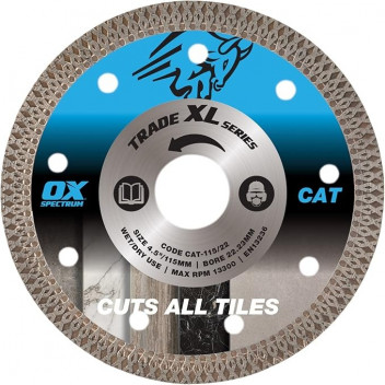 Ox Trade XL Cuts All Tiles Diamond Blade - 115mm/22.23mm
