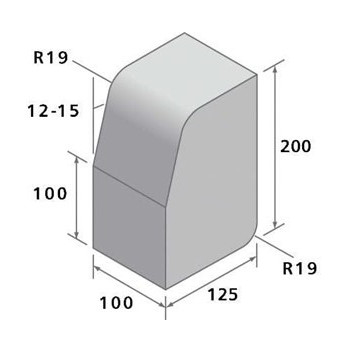 100x125x200mm High Kerb Charcoal