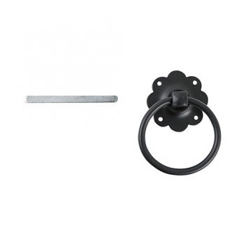 6\" Ring Gate Latch - Plain Black