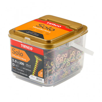 Solo Woodscrews-PZ-Yellow TUB 5mm X 100mm(250pcs)